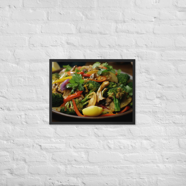 Asian style Pacific Oyster Stir Fry Framed poster 🤤 from Yumify.AI