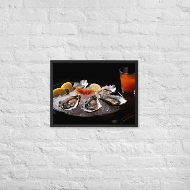 A Taste of the Pacific Fresh Kumamoto Oysters Framed poster 🤤 from Yumify.AI