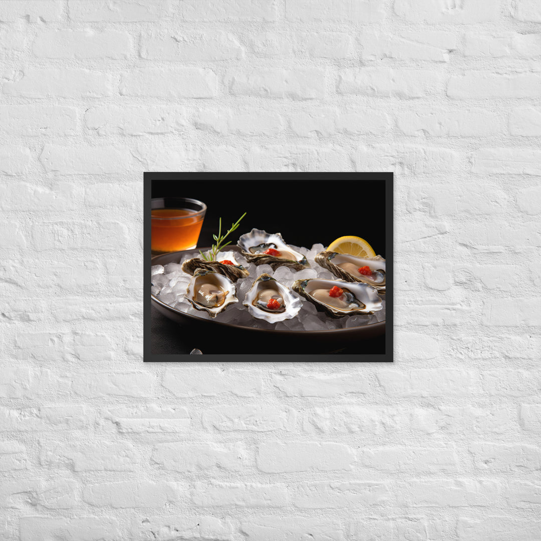 A Taste of the Pacific Fresh Kumamoto Oysters Framed poster 🤤 from Yumify.AI