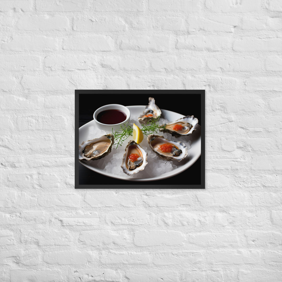 A Taste of the Pacific Fresh Kumamoto Oysters Framed poster 🤤 from Yumify.AI