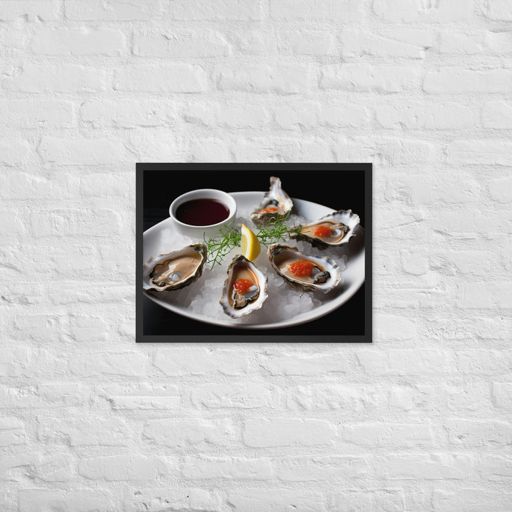 A Taste of the Pacific Fresh Kumamoto Oysters Framed poster 🤤 from Yumify.AI