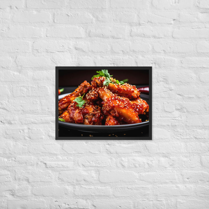 Spicy Korean Wings Framed poster 🤤 from Yumify.AI