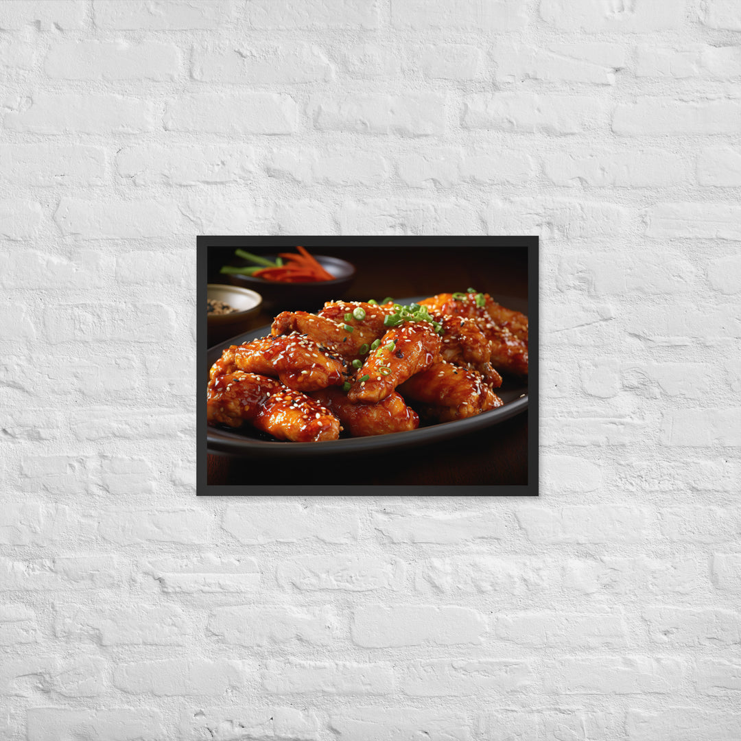 Spicy Korean Wings Framed poster 🤤 from Yumify.AI