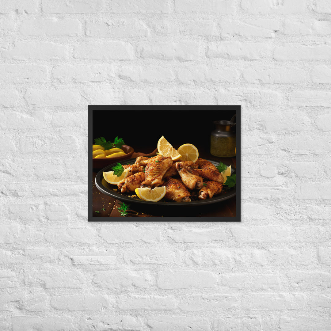 Lemon Pepper Wings Framed poster 🤤 from Yumify.AI