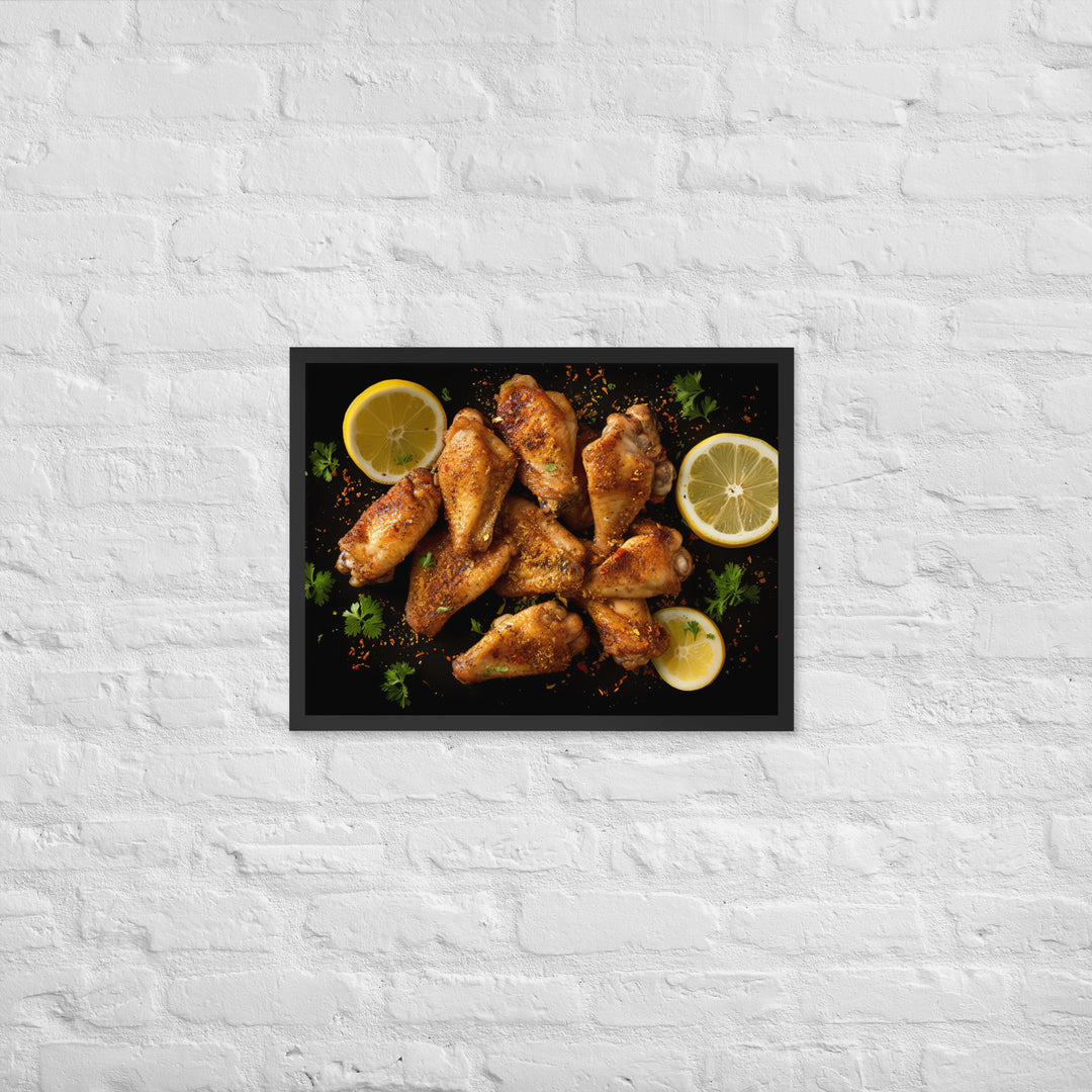 Lemon Pepper Wings Framed poster 🤤 from Yumify.AI