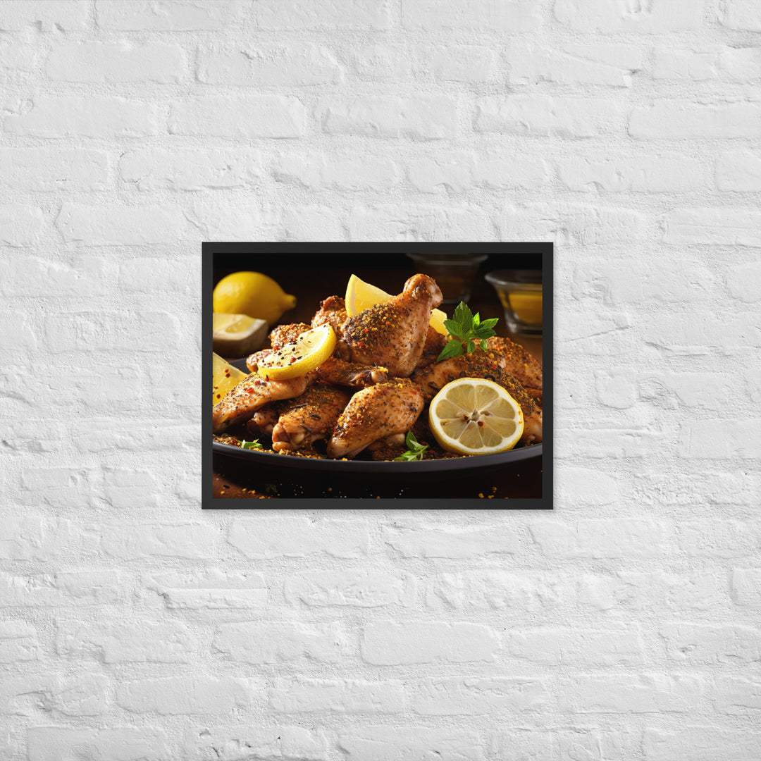 Lemon Pepper Wings Framed poster 🤤 from Yumify.AI