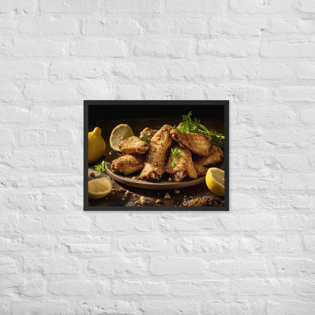 Lemon Pepper Wings Framed poster 🤤 from Yumify.AI