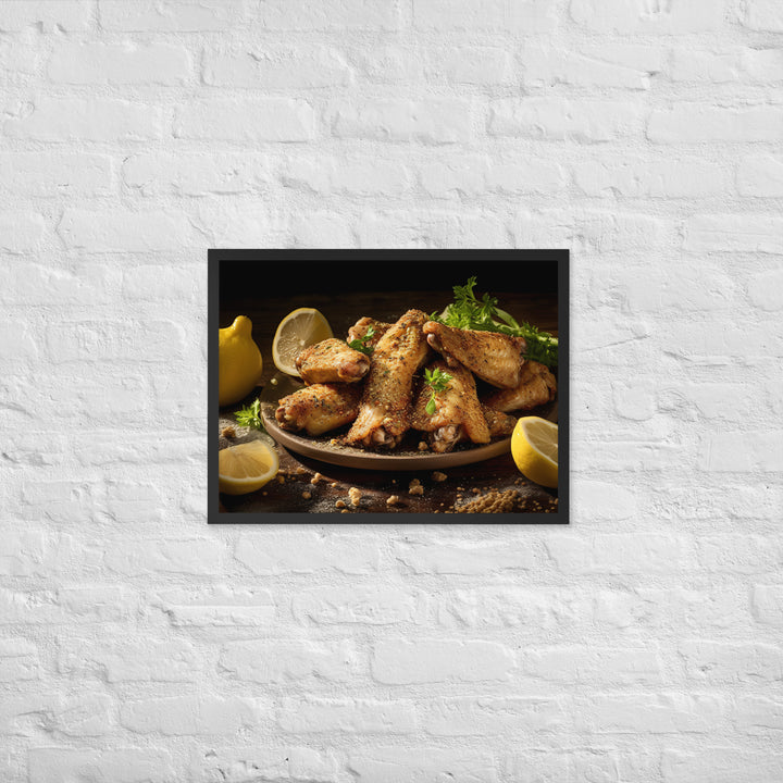 Lemon Pepper Wings Framed poster 🤤 from Yumify.AI