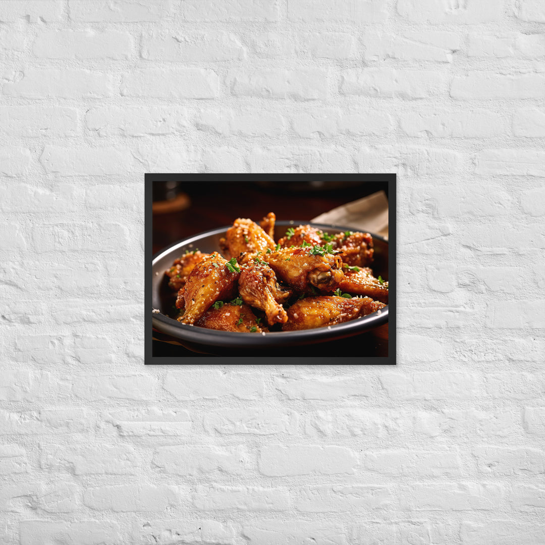 Garlic Parmesan Wings Framed poster 🤤 from Yumify.AI