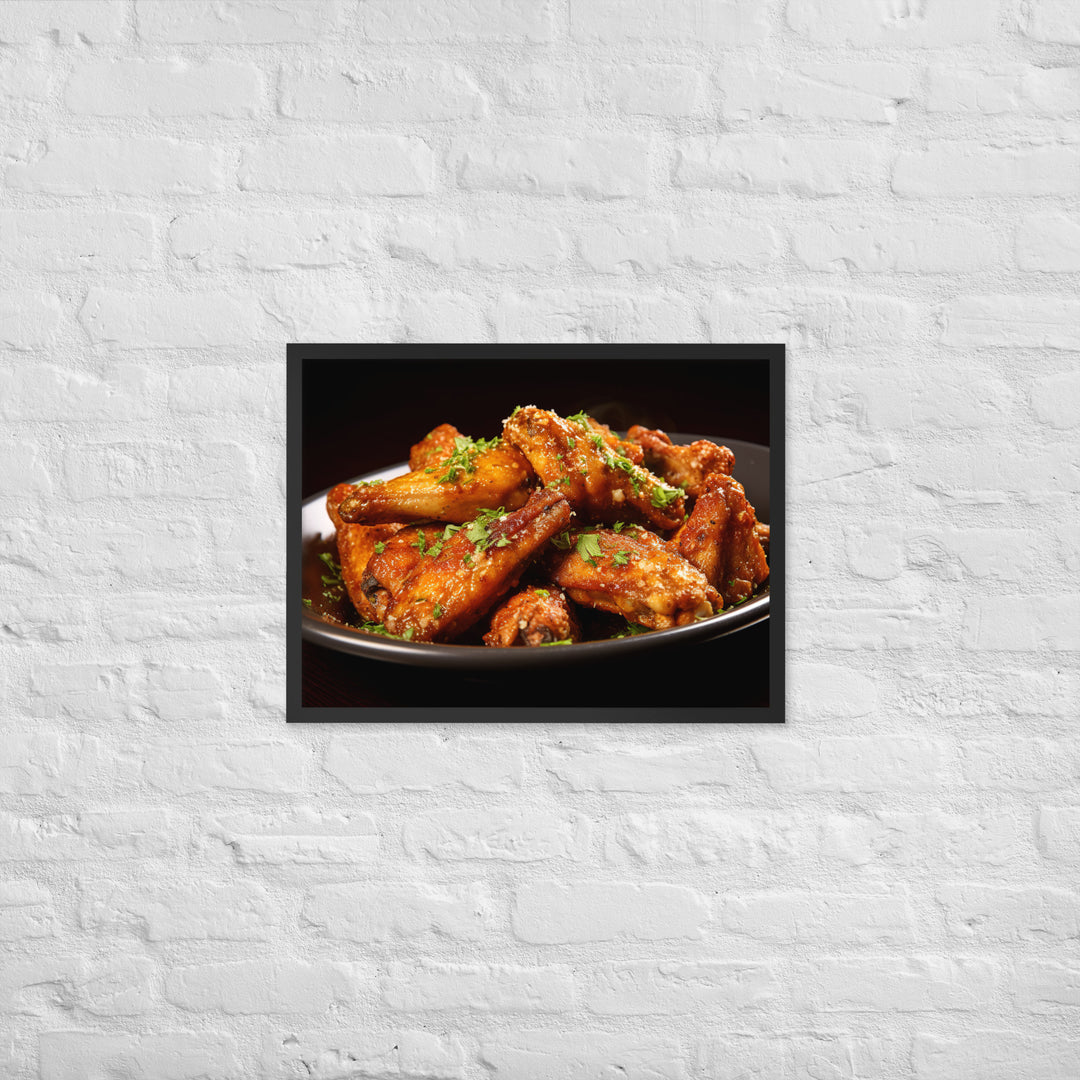 Garlic Parmesan Wings Framed poster 🤤 from Yumify.AI