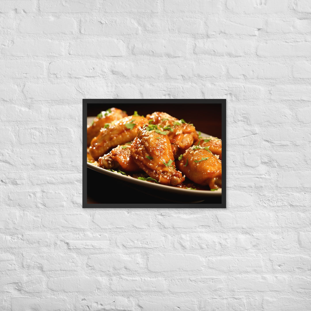 Garlic Parmesan Wings Framed poster 🤤 from Yumify.AI