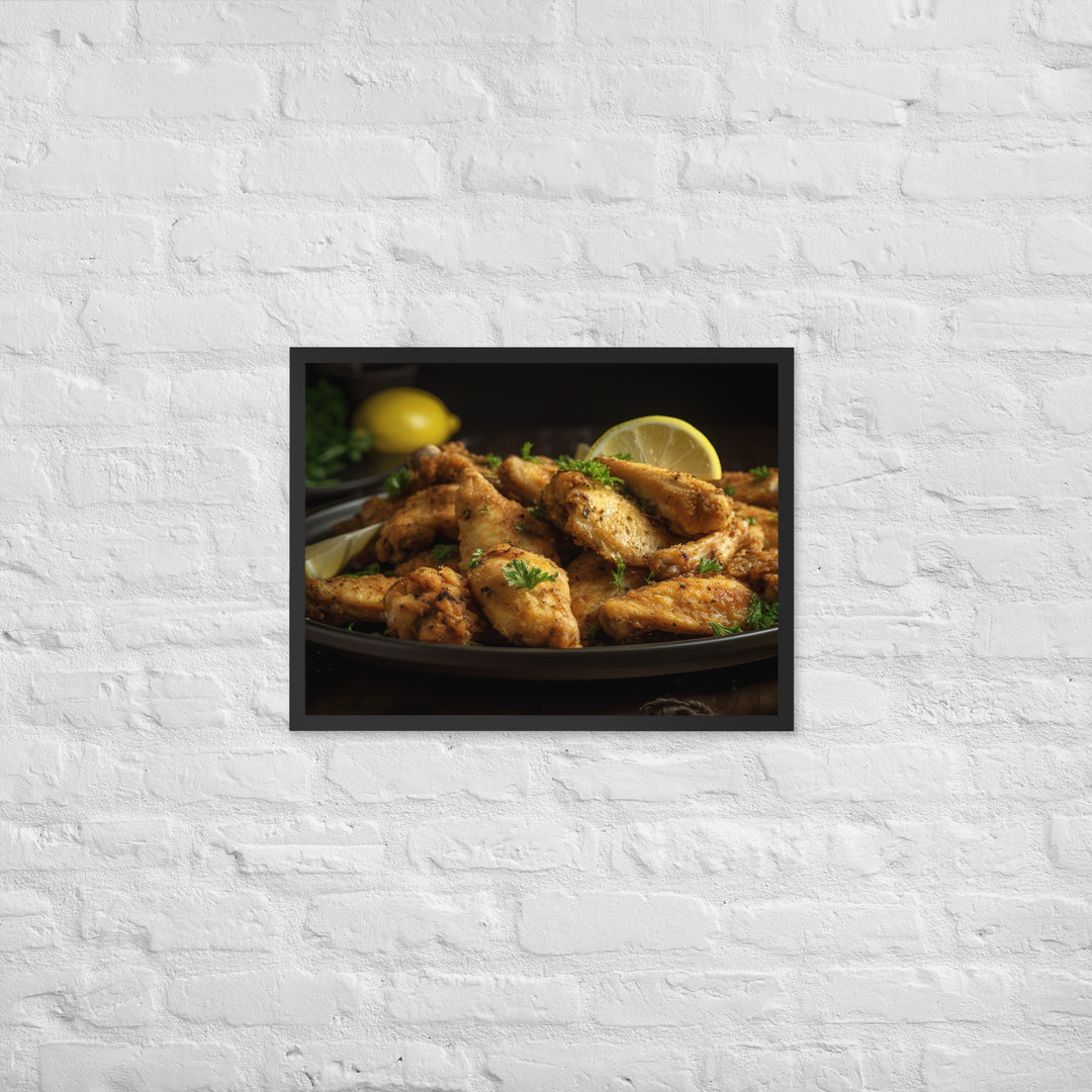 Lemon Pepper Wings Framed poster 🤤 from Yumify.AI