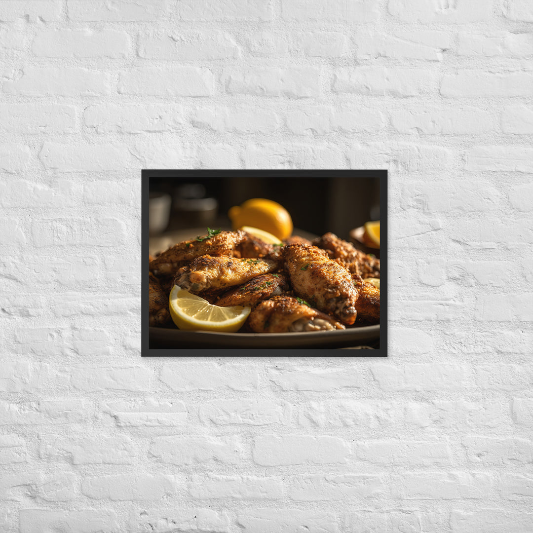 Lemon Pepper Wings Framed poster 🤤 from Yumify.AI