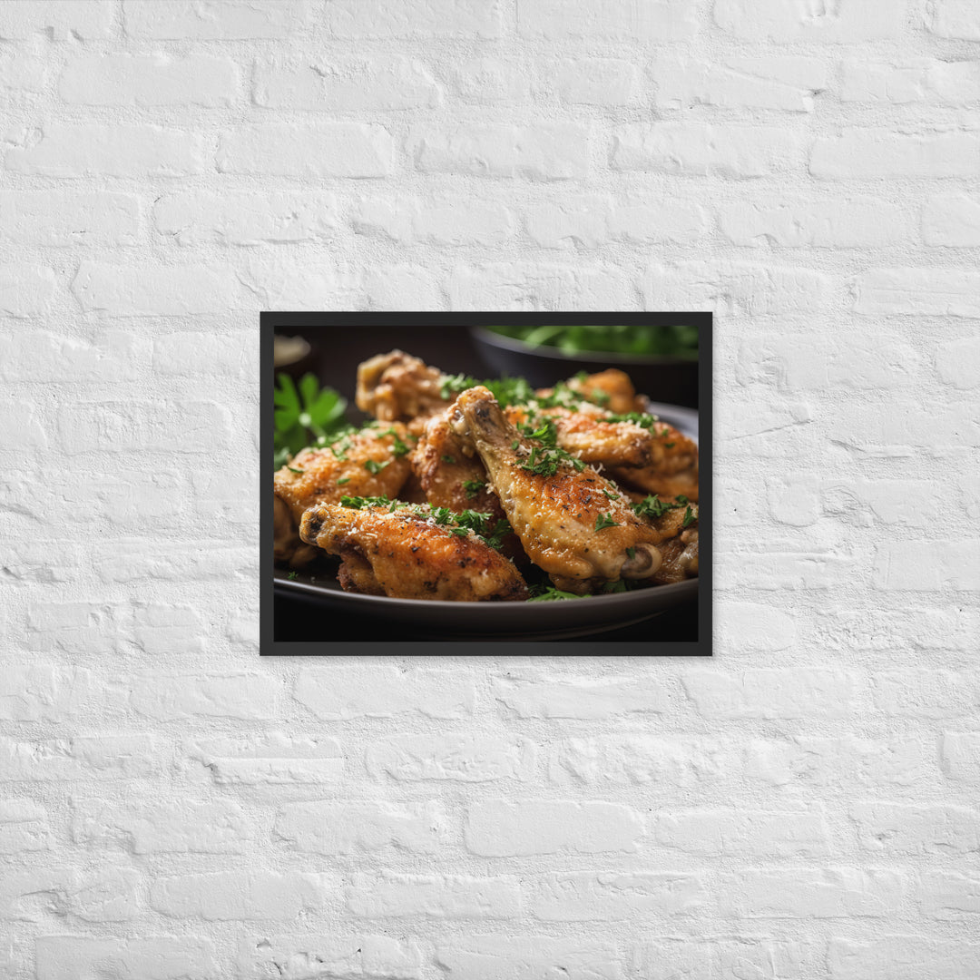 Garlic Parmesan Wings Framed poster 🤤 from Yumify.AI