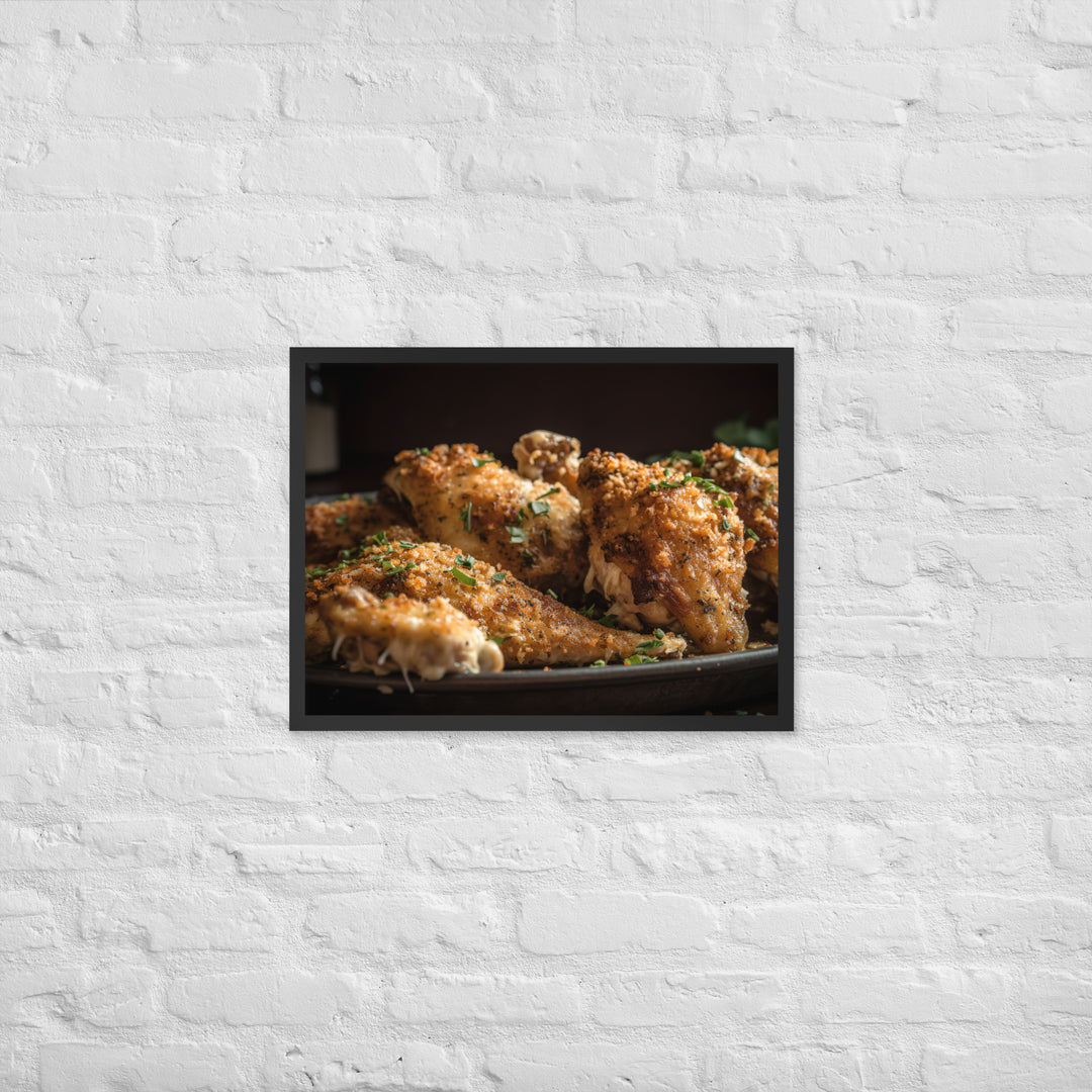 Garlic Parmesan Wings Framed poster 🤤 from Yumify.AI