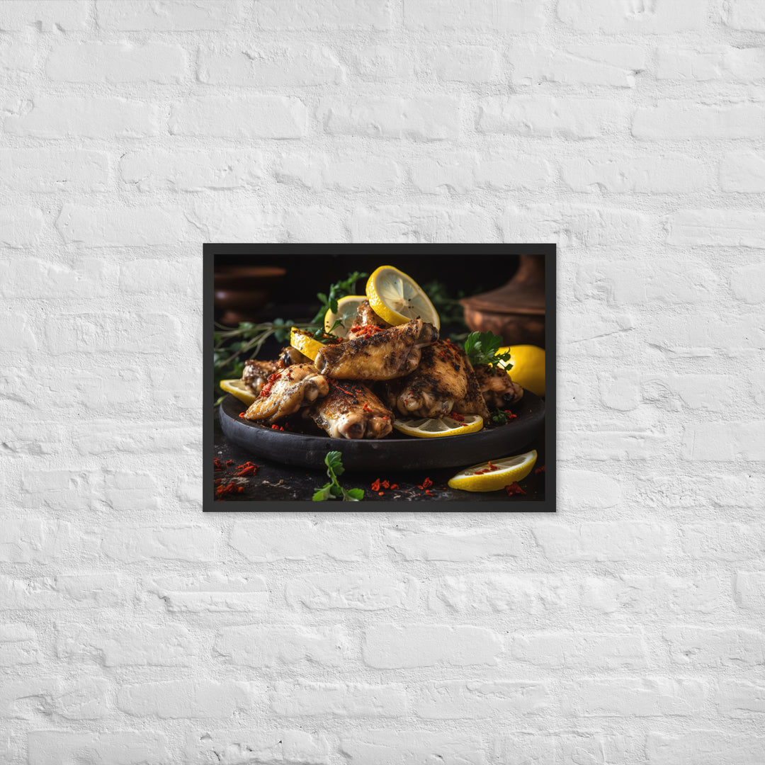 Lemon Pepper Wings Framed poster 🤤 from Yumify.AI