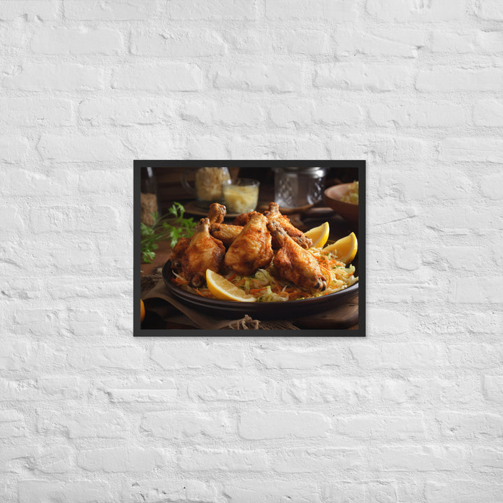 Lemon Pepper Wings Framed poster 🤤 from Yumify.AI