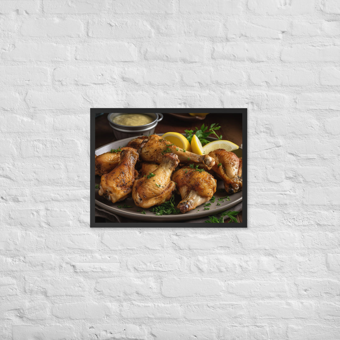 Lemon Pepper Wings Framed poster 🤤 from Yumify.AI