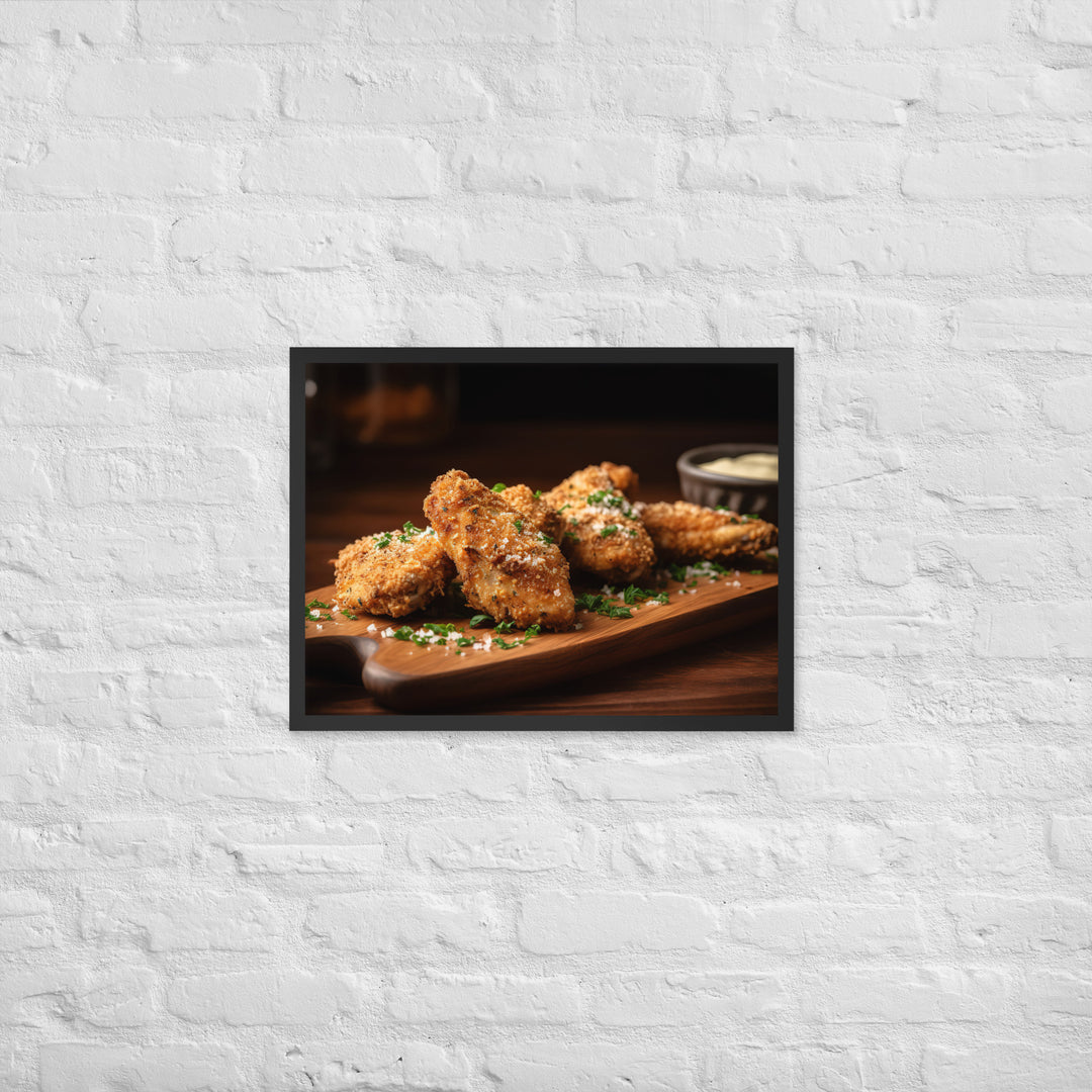 Garlic Parmesan Wings Framed poster 🤤 from Yumify.AI