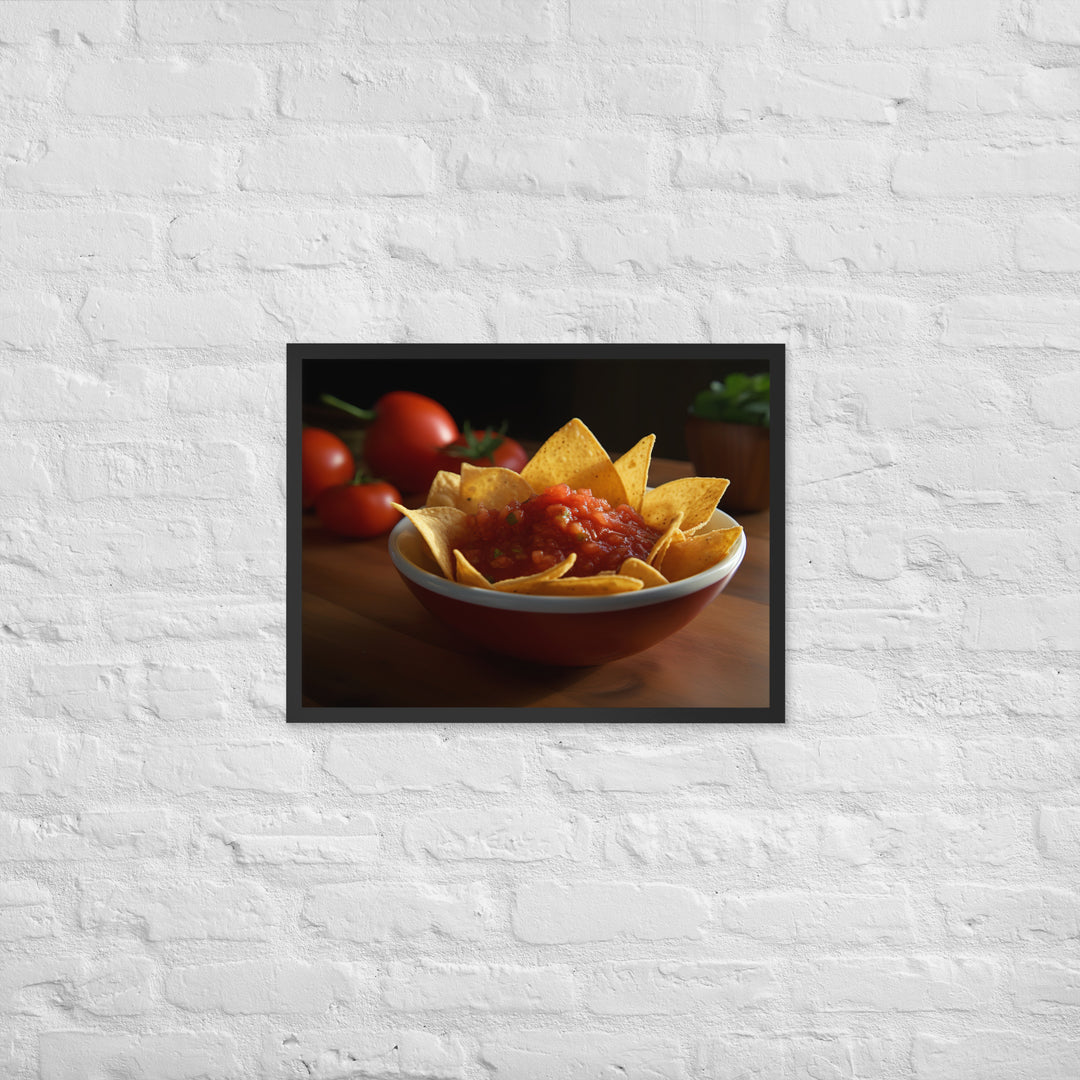 Zesty Chips and Salsa Framed poster 🤤 from Yumify.AI