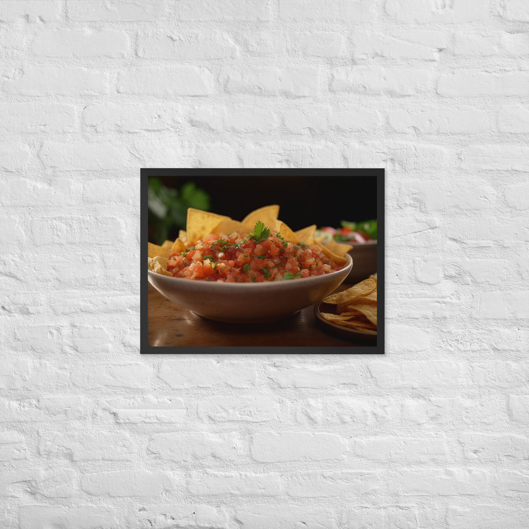 Crispy Chips and Fiery Salsa Framed poster 🤤 from Yumify.AI