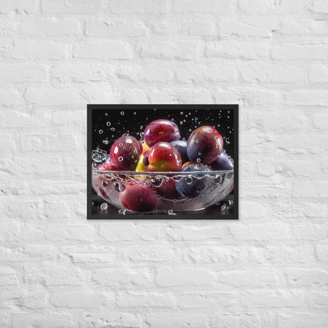 Plums in a Bowl Framed poster 🤤 from Yumify.AI