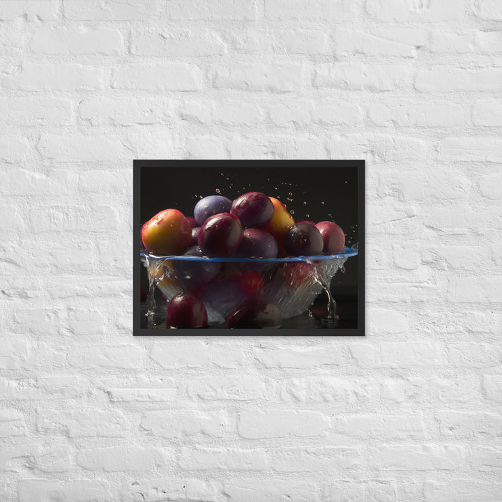 Plums in a Bowl Framed poster 🤤 from Yumify.AI