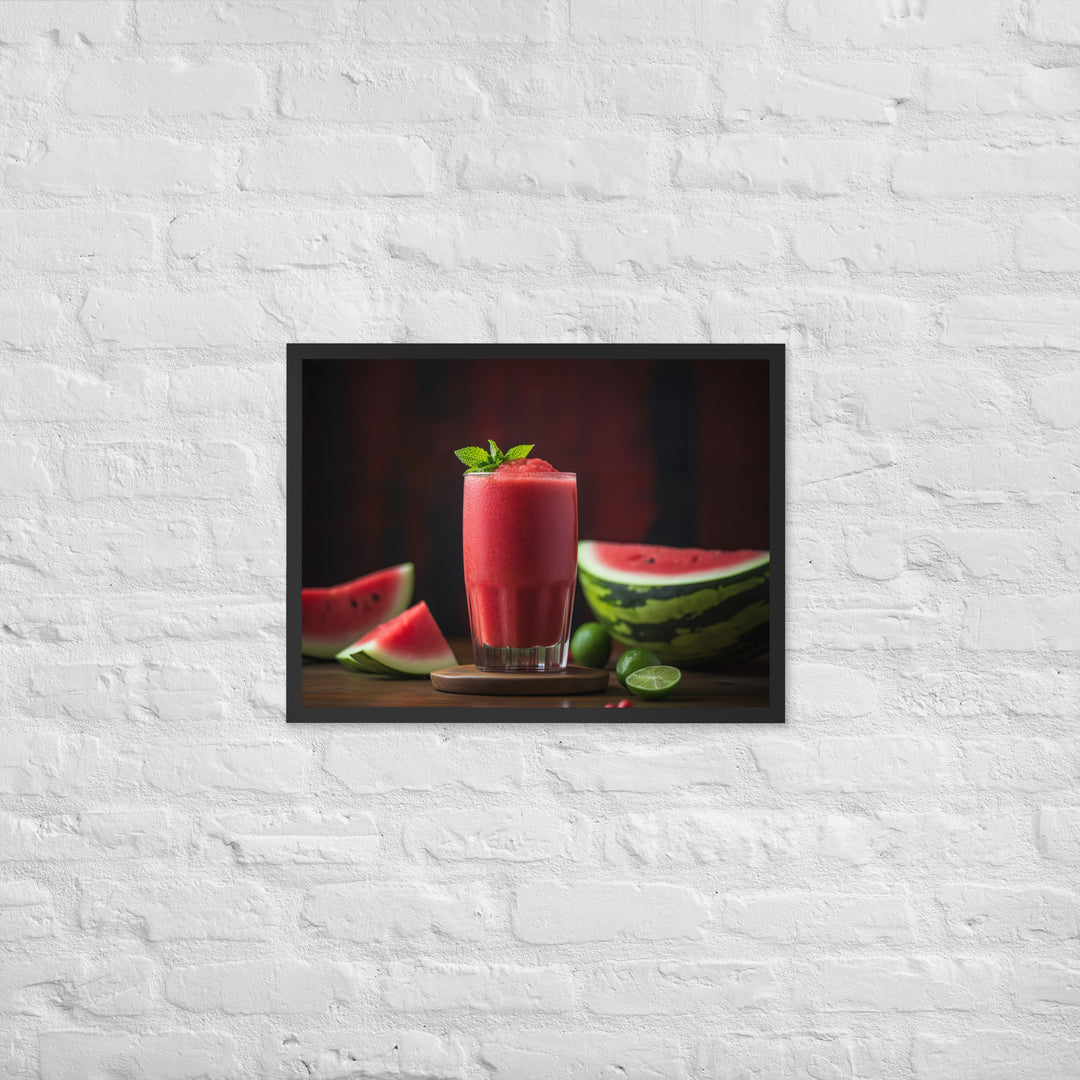 Watermelon Smoothie Time Framed poster 🤤 from Yumify.AI