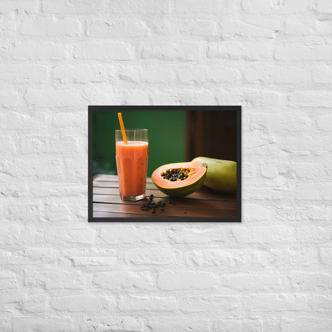 Papaya Smoothie Framed poster 🤤 from Yumify.AI