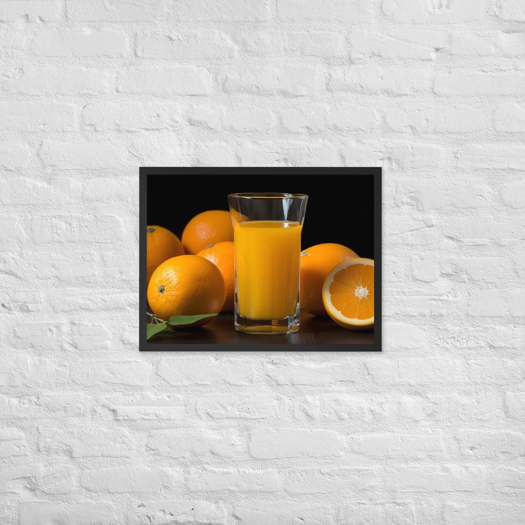 Orange Juice in a Glass Framed poster 🤤 from Yumify.AI