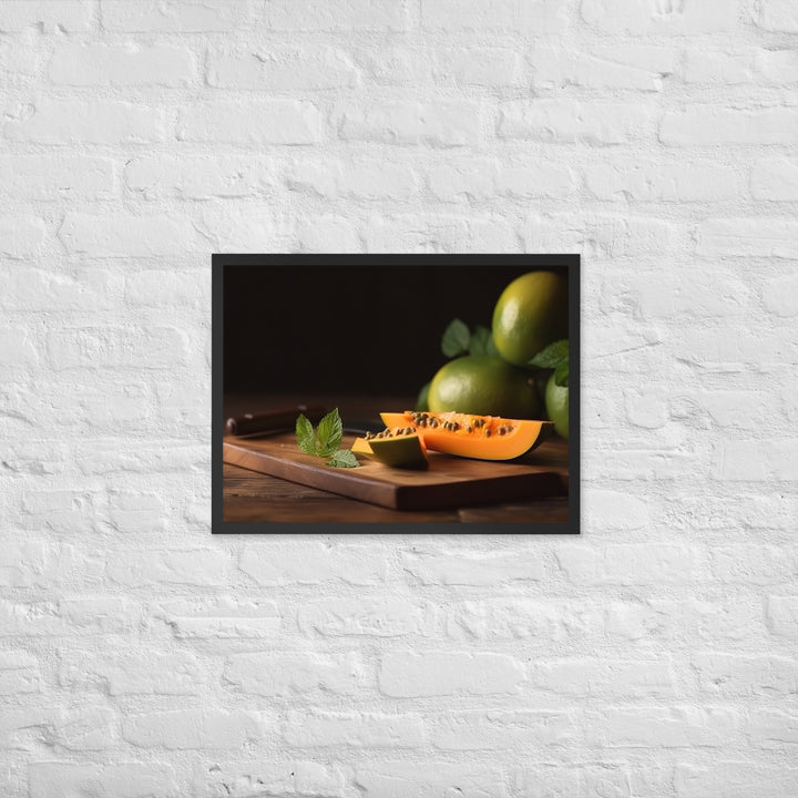 Sliced Papaya with Lime Framed poster 🤤 from Yumify.AI