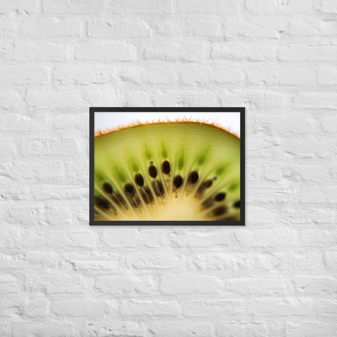 Juicy Green Kiwi Slice Framed poster 🤤 from Yumify.AI