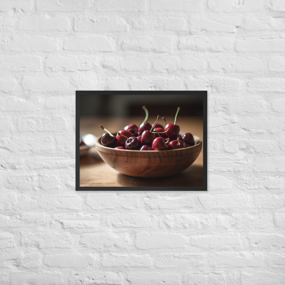 Juicy and Fresh Cherries Framed poster 🤤 from Yumify.AI