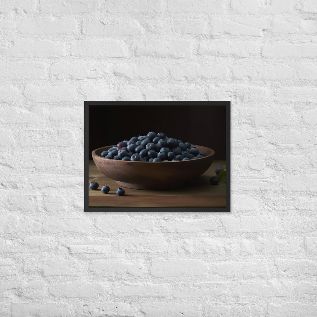 A Bowl of Blueberries Framed poster 🤤 from Yumify.AI