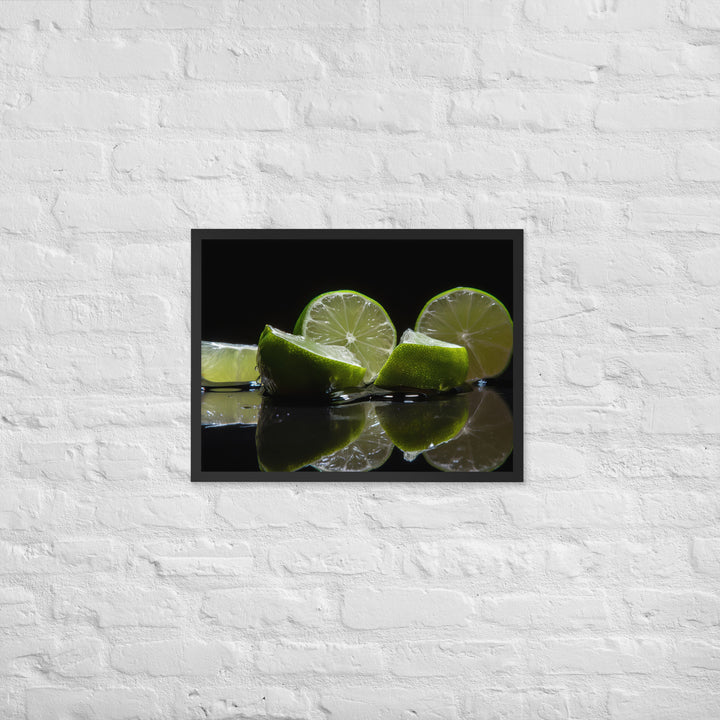 Lime Slices and Ice Framed poster 🤤 from Yumify.AI