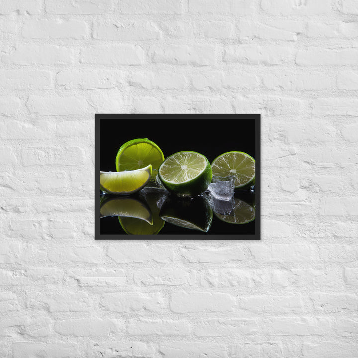 Lime Slices and Ice Framed poster 🤤 from Yumify.AI