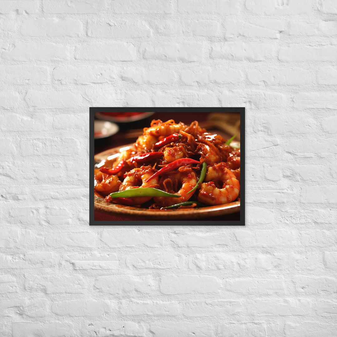 Sambal Goreng Udang Framed poster 🤤 from Yumify.AI