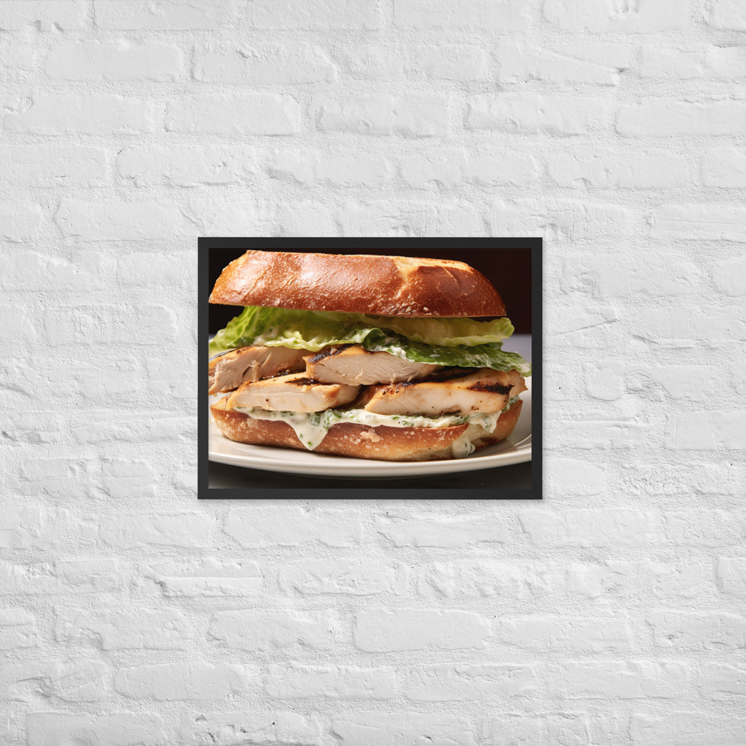 Chicken Caesar Sandwich Framed poster 🤤 from Yumify.AI