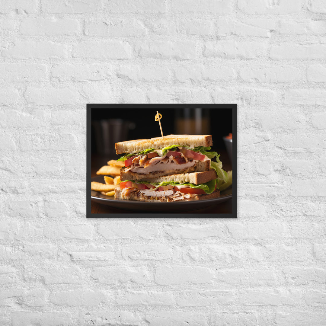 Triple decker Club sandwich Framed poster 🤤 from Yumify.AI