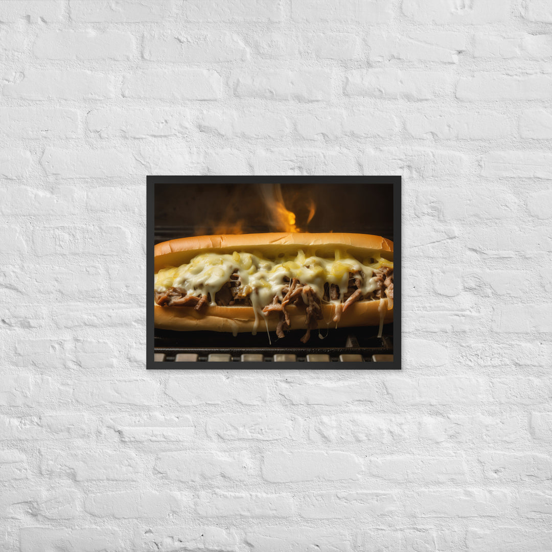 Sizzling Philly Cheesesteak Framed poster 🤤 from Yumify.AI