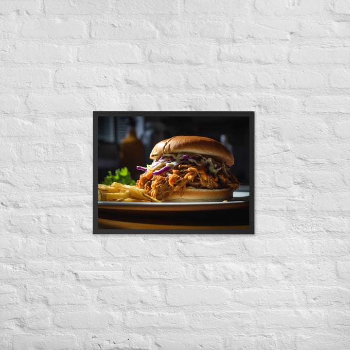 Melt in Your Mouth Pulled Pork Sandwich Framed poster 🤤 from Yumify.AI