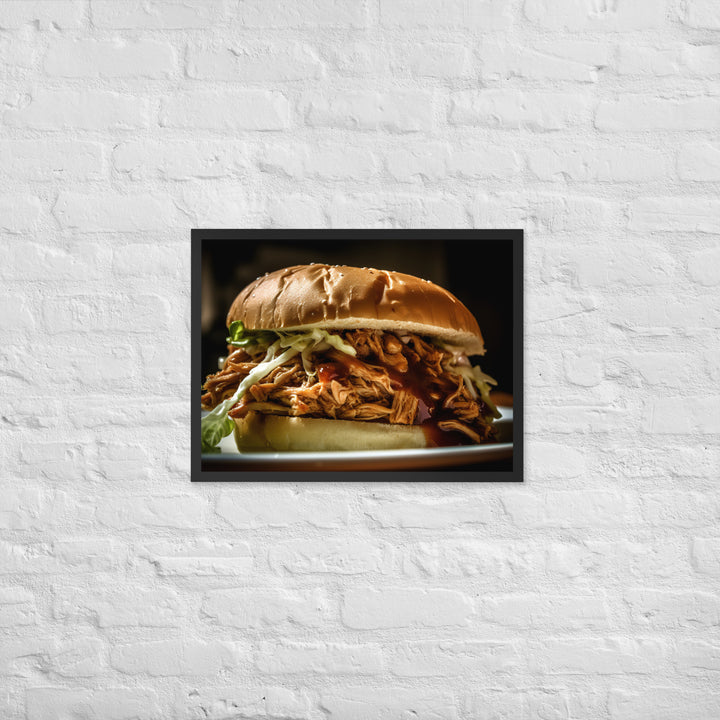 Juicy Pulled Pork Sandwich Framed poster 🤤 from Yumify.AI