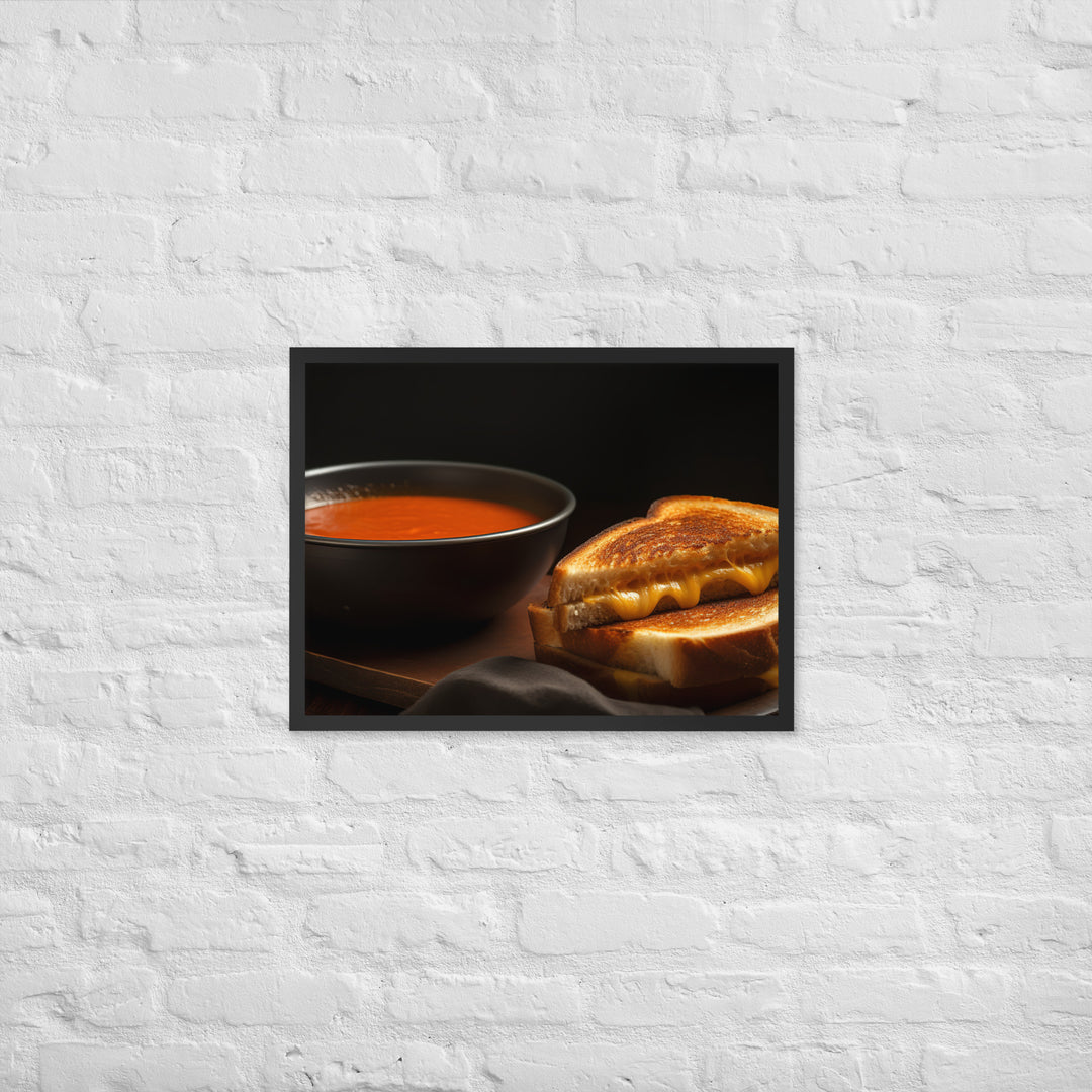 Grilled Cheese with Tomato Soup Framed poster 🤤 from Yumify.AI