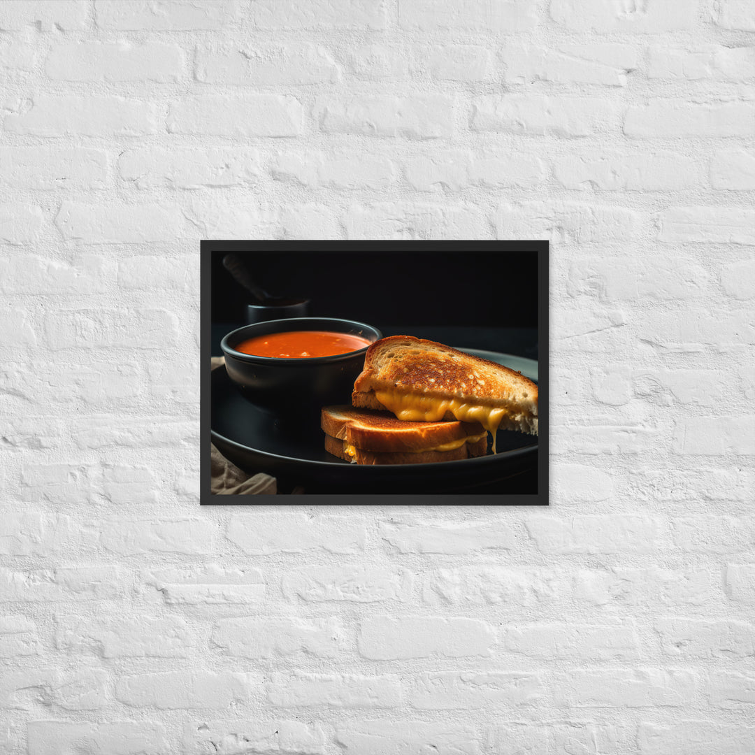 Grilled Cheese with Tomato Soup Framed poster 🤤 from Yumify.AI