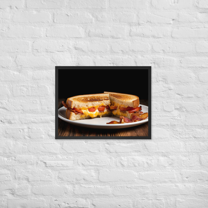 Gourmet Grilled Cheese with Bacon and Tomato Framed poster 🤤 from Yumify.AI