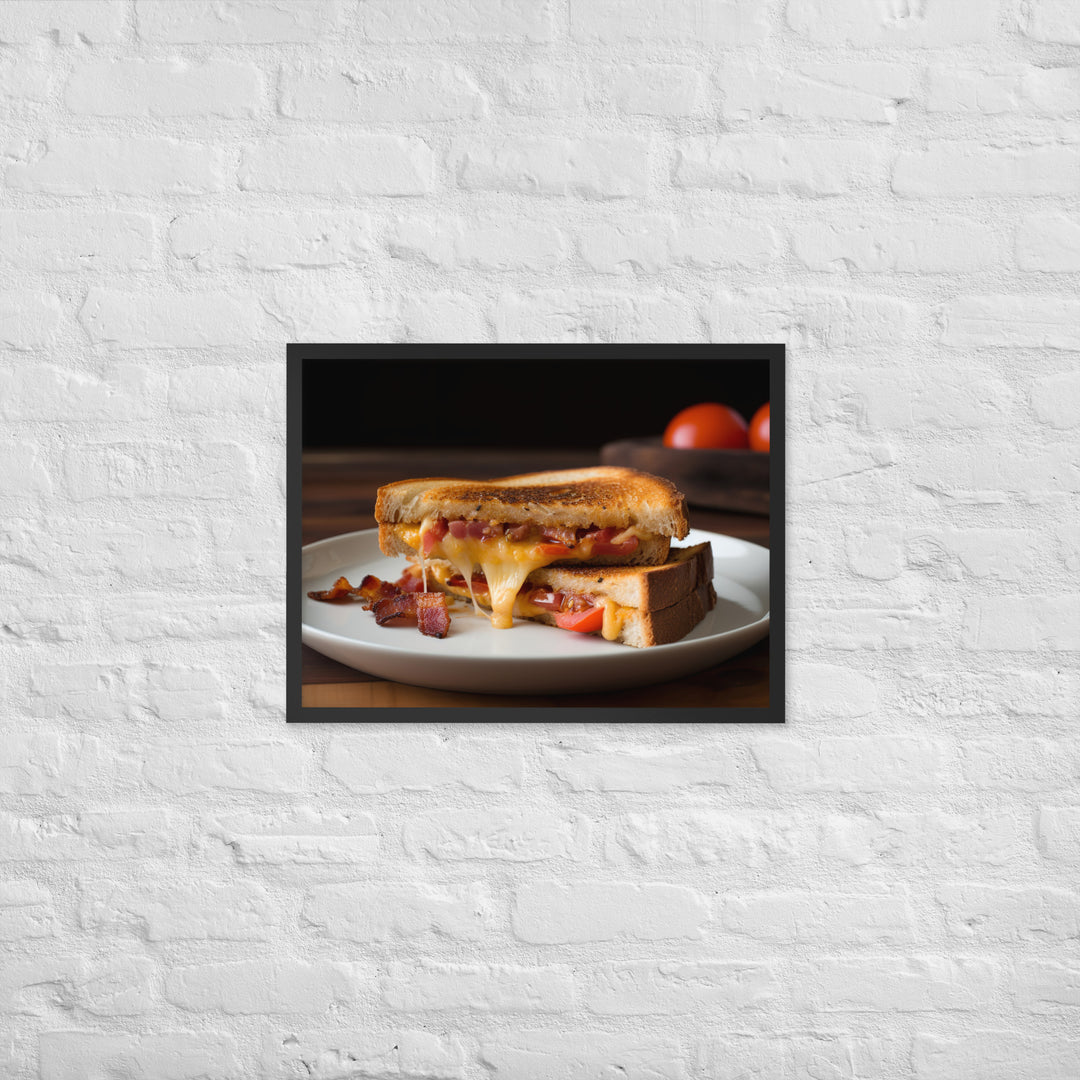 Gourmet Grilled Cheese with Bacon and Tomato Framed poster 🤤 from Yumify.AI