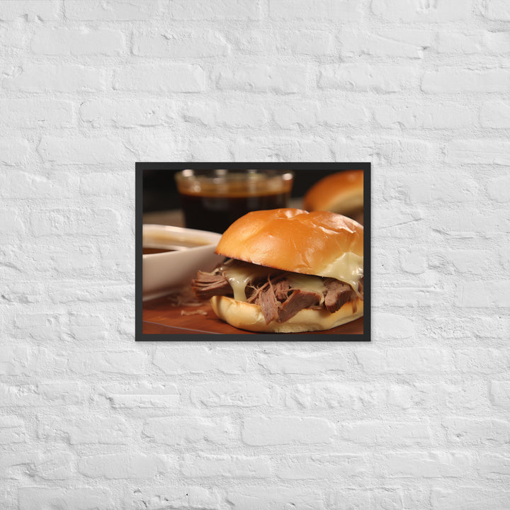 French Dip Sandwich with Au Jus Framed poster 🤤 from Yumify.AI