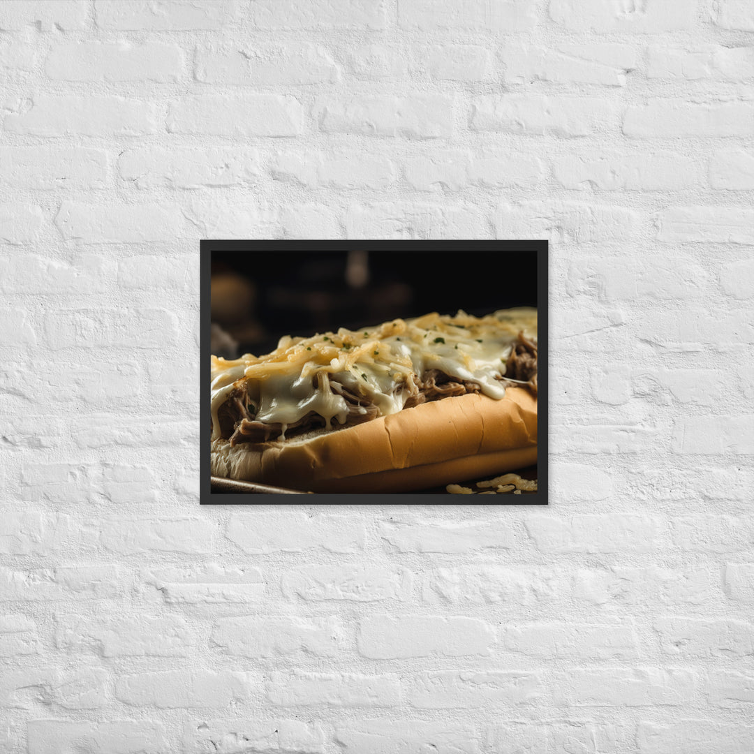 Cheesy Philly Cheesesteak Framed poster 🤤 from Yumify.AI