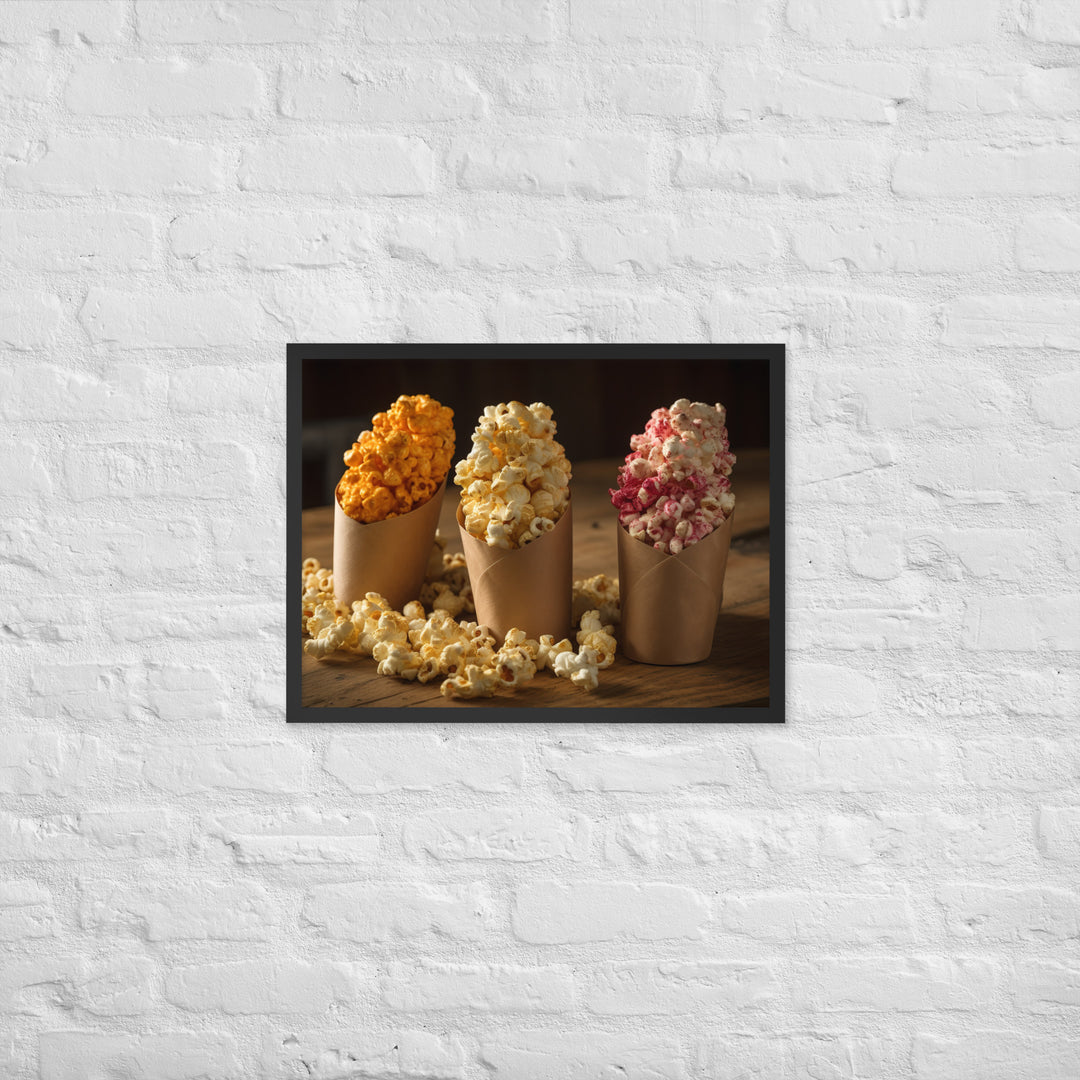 Gourmet Popcorn Trio Framed poster 🤤 from Yumify.AI