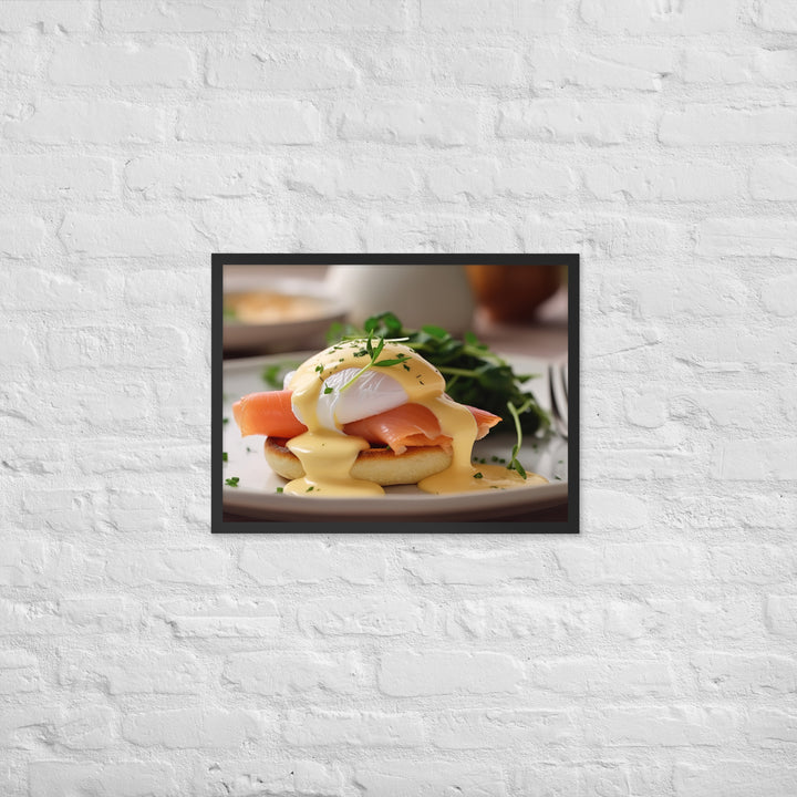 Smoked Salmon Eggs Benedict Framed poster 🤤 from Yumify.AI